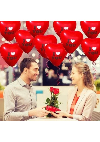 50PCS Kırmızı Kalp Şekilli Seni Seviyorum Lateks Balonlar Kalp Şeklindeki Sevgililer Günü Nişan Doğum Günü Dekorasyonları (Yurt Dışından) fırsatları