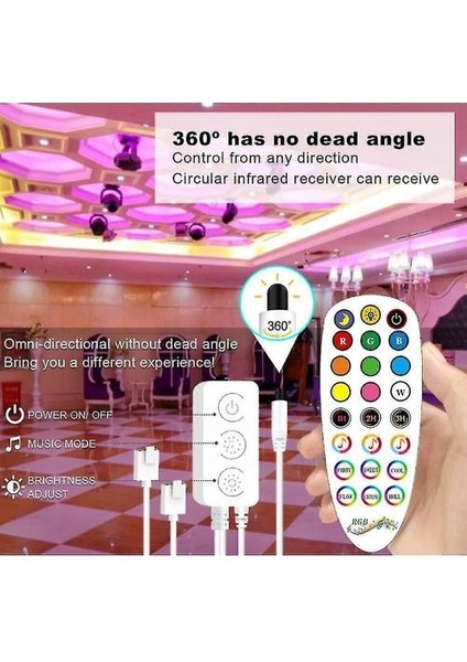 Bluetooth Işıklı Sihirli LED Işıklı 10M Işık 5050 Parlak Şeritli Rgb Çok Renkli Renkli (Yurt Dışından)