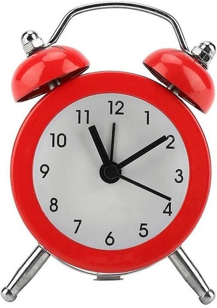 Metal Çift Çan Retro Çalar Saat Gece Işıkları ile Yüksek Sesli Sessiz Ses Alarmı (Yurt Dışından)