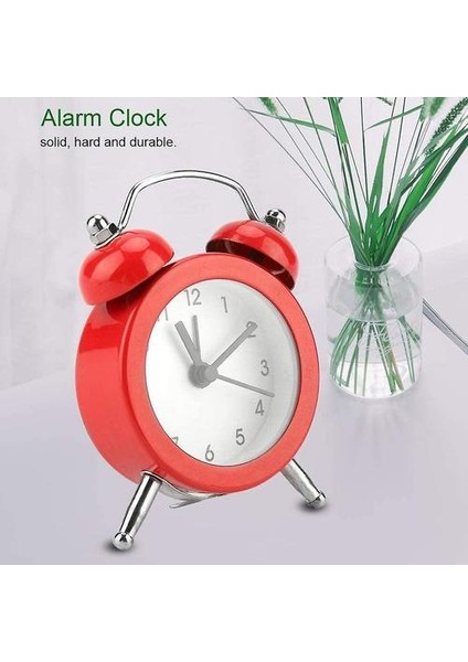Metal Çift Çan Retro Çalar Saat Gece Işıkları ile Yüksek Sesli Sessiz Ses Alarmı (Yurt Dışından)