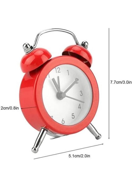 Metal Çift Çan Retro Çalar Saat Gece Işıkları ile Yüksek Sesli Sessiz Ses Alarmı (Yurt Dışından)
