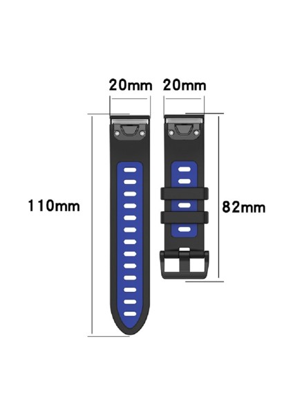 20MM/22MM/26MMMMMSILIKON Kayış Garmin FENIX6X Saftolik MK1MK2 Silikon Iki Tonlu Kayış (Yurt Dışından)