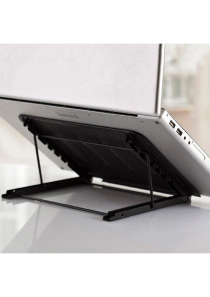 Ayarlanabilir Laptop Standı Katlanır Serin Örgü Braketi Masaüstü Ofis Tablet Için iPad Isı Azaltma Tutucu Montaj Desteği | Laptop Standı (Siyah) (Yurt Dışından)