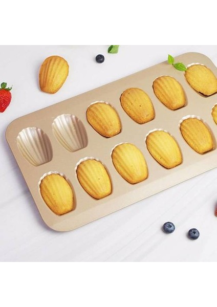 12 Kabuk Madeleine Kalıp Pişirme Tepsisi, Dikdörtgen Ekmek Karbon Çelik Pişirme Tepsisi, Ticari Macaron Kek Fırın Pişirme Kalıp (Yurt Dışından)