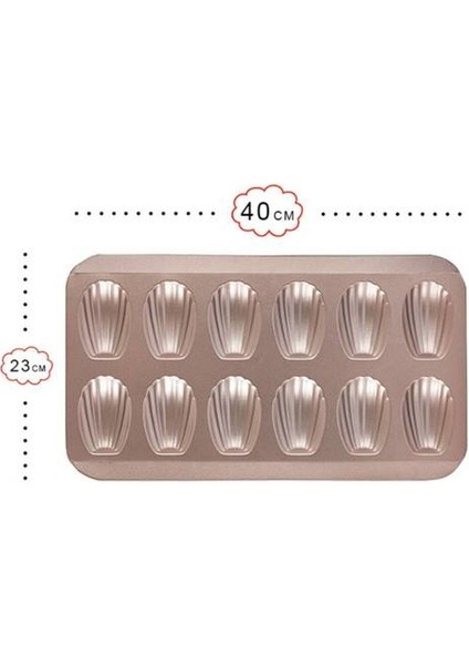 12 Kabuk Madeleine Kalıp Pişirme Tepsisi, Dikdörtgen Ekmek Karbon Çelik Pişirme Tepsisi, Ticari Macaron Kek Fırın Pişirme Kalıp (Yurt Dışından)