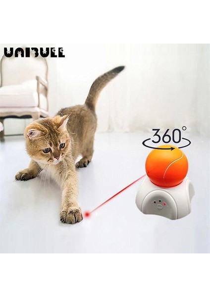 Akıllı Elektrikli Kedi Oyuncaklar Otomatik Dönen Lazer Kedi Oyuncak 360 Derece Alay Pet Kitten Interaktif Elektronik Top Oyuncak (Yurt Dışından)