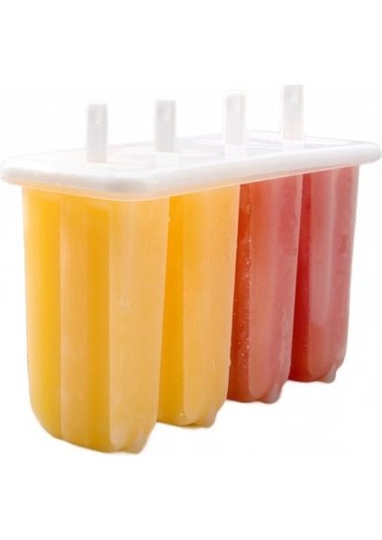 1 Adet 4-Boşluklu Dondurma Kalıbı Kapalı, Dıy Popsicle, Gıda Sınıfı Plastik Malzeme, Güvenli ve Sağlıklı, Kolay Demokul (Yurt Dışından)