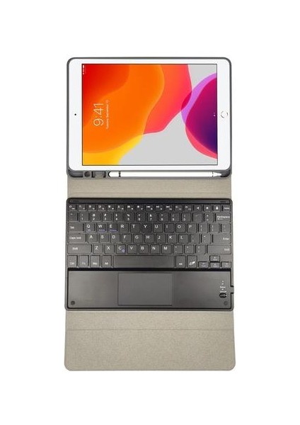 Qwerty Bluetooth Klavye Kılıf ipad 10.2 Hava 10.5 Pro 10.5 Kablosuz Klavye Deri Dokunma | Klavyeler (Siyah) (Yurt Dışından)