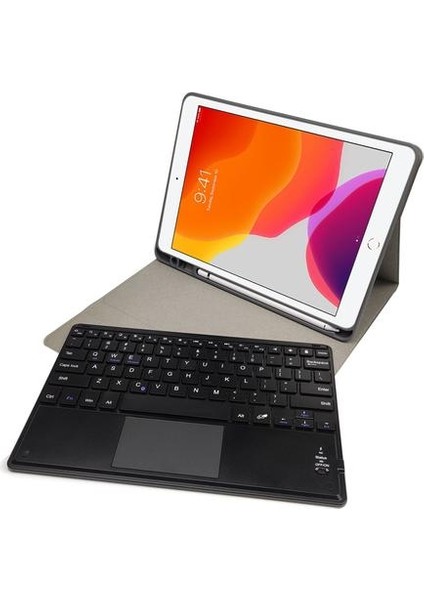Qwerty Bluetooth Klavye Kılıf ipad 10.2 Hava 10.5 Pro 10.5 Kablosuz Klavye Deri Dokunma | Klavyeler (Siyah) (Yurt Dışından)