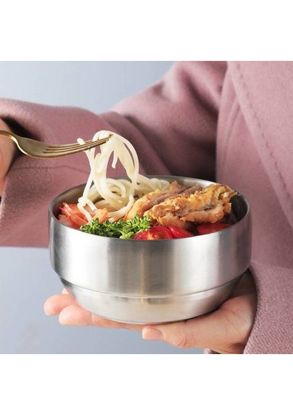 304 Paslanmaz Çelik Pirinç Kasesi Kapak, Çift Yalıtım Koreli Kimchi Kase Çocuk Pirinç Kasesi (Yurt Dışından)