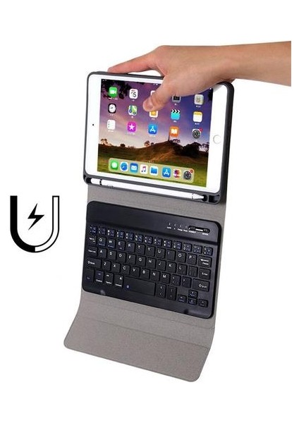 Qwert Apple iPad 10.2in 2019 Ayrılabilir Kablosuz Bluetooth Klavye Tablet Evrensel Bluetooth Klavye Kılıfı Günü | Klavye (Pembe) (Yurt Dışından)