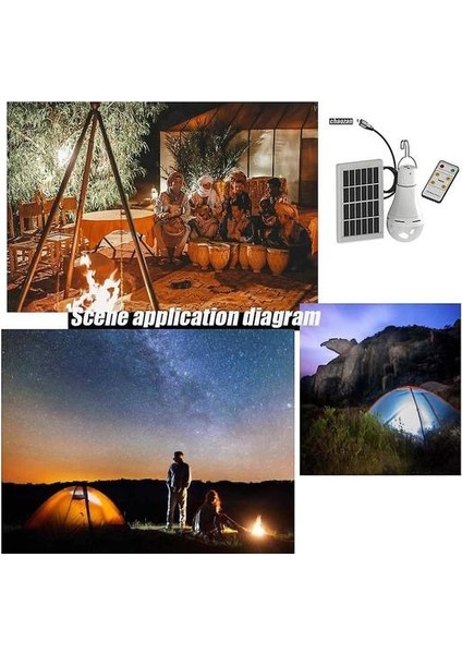 LED Solar Lamp, 9W Solar Power Super Bright Bulbs With Remote Control-Solar Camping / Emergency Light For Camping Hiking, 2pcs (Yurt Dışından)