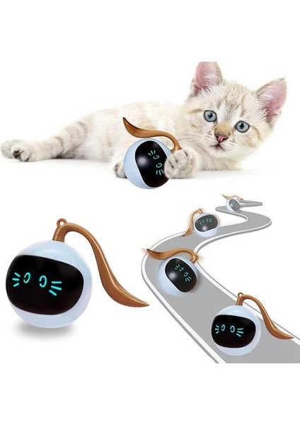 Kedi Oyuncak Dönen Topu Akıllı Interaktif Renkli LED Öz Dönen Top Kedi Aksesuarları USB Şarj Kitten Elektronik Top | Kedi Oyuncakları (Yurt Dışından) fiyatları