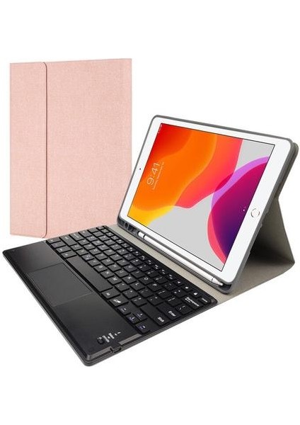 Qwerty Bluetooth Klavye Kılıf ipad 10.2 Hava 10.5 Pro 10.5 Kablosuz Klavye Deri Dokunma | Klavyeler (Pembe) (Yurt Dışından)