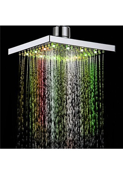 LED Duş Başlığı Banyo Aksesuarları Renkli Kafaları Douche Yağış Seti Kare Üst Duş Işık Ev Geliştirme Lambası | Duş Başlıkları (Yurt Dışından) fiyatları