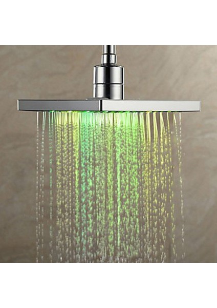 LED Duş Başlığı Banyo Aksesuarları Renkli Kafaları Douche Yağış Seti Kare Üst Duş Işık Ev Geliştirme Lambası | Duş Başlıkları (Yurt Dışından) fırsatları