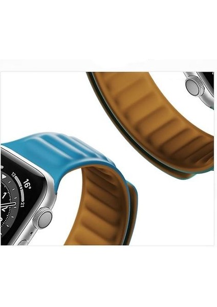 Apple Watch Için Silikon Manyetik Kayış Kordonlu Saat (Yurt Dışından)