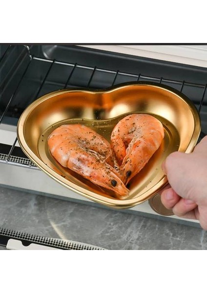 304 Koreli Paslanmaz Çelik Aşk Tabağı, Batı Tabağı Barbekü Plakası Kek Tatlı Meyve Plakası Büfe Plakası (Yurt Dışından)