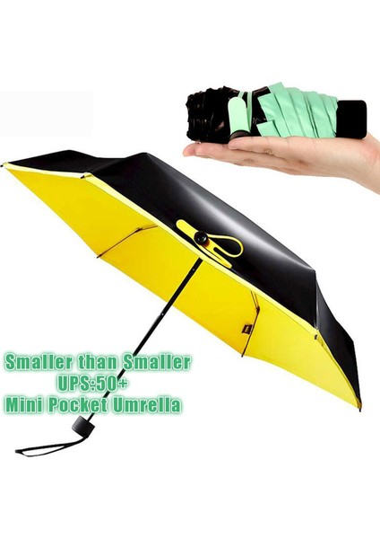 Yaratıcı Mini Cep Şemsiye Temizle Erkekler Şemsiye Rüzgar Geçirmez Katlanır Şemsiye Kadınlar Kompakt Yağmur Şemsiye (Sarı) (Yurt Dışından) indirimleri