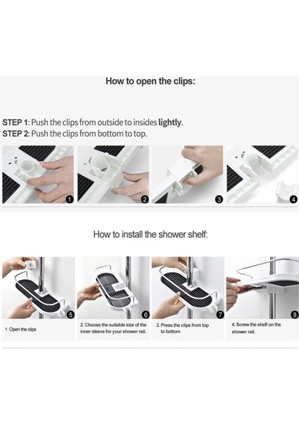 Pratik Banyo Kutup Duş Depolama Raf Tutucu Büyük Kutup Raf Duş Depolama Caddy Raf Organizatör Tepsi Tutucu 1 Adet | Mutfak Dolabı Depolama (Yurt Dışından) modelleri