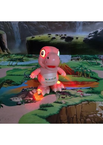 Elektrikli Dinozor Dans LED Işıkları Çoklu Müzik Karikatür Hayvan Oyuncaklar Triceratops ve Tyrannosaurus Rex Çocuk Oyuncak Hediyeler | Elektronik Evcil Hayvanlar (Pembe) (Yurt Dışından) fiyatları