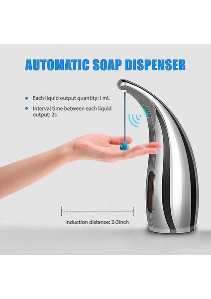 Sabun Losyonu Dağıtıcılar Banyo Otomatik Sabunluk Gümüş (Yurt Dışından) modelleri