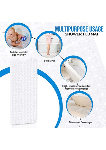 Ekstra Uzun Kaymaz Küvet Banyo Paspasları Anti Kaymaz Banyo Mat Yumuşak Banyo Masaj Mat Vantuz Güçlü Emme Duş Mat Halı | Banyo Paspasları (Yurt Dışından) fırsatları
