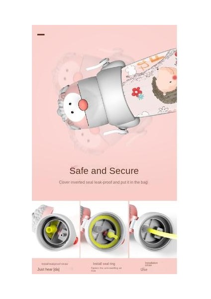 490ML Çocuk Saman Kupası, Öğrenciler Için Saman ile Yaz Için Uygun Açık Mekan Taşınabilir Sızıntılı Sızıntı Korumalı Saman Kupası (Yurt Dışından) indirimleri