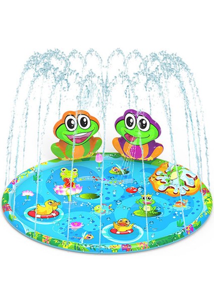 Kurbağa Splash Mat Açık Çim Oyunu Çocuk Su Oyuncak Yağmurlama Pad Sprey Su Oyuncak Ebeveyn Çocuk Etkileşim Oyunu | Baby & Amp;çocukların Yüzerleri (142X102CM) (Yurt Dışından)