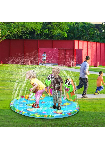 Kurbağa Splash Mat Açık Çim Oyunu Çocuk Su Oyuncak Yağmurlama Pad Sprey Su Oyuncak Ebeveyn Çocuk Etkileşim Oyunu | Baby & Amp;çocukların Yüzerleri (142X102CM) (Yurt Dışından) modelleri