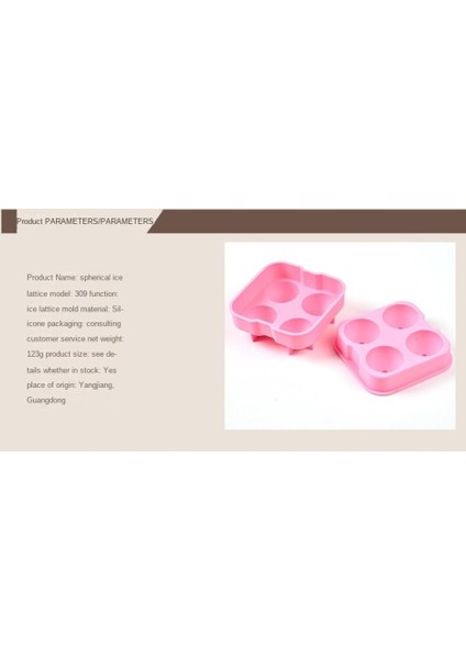 Hanehalkı 4 Izgara Yuvarlak Silikon Küresel Buz Tepsisi Yaratıcı Ice Cream Cube Kalıp Sarı (Yurt Dışından)