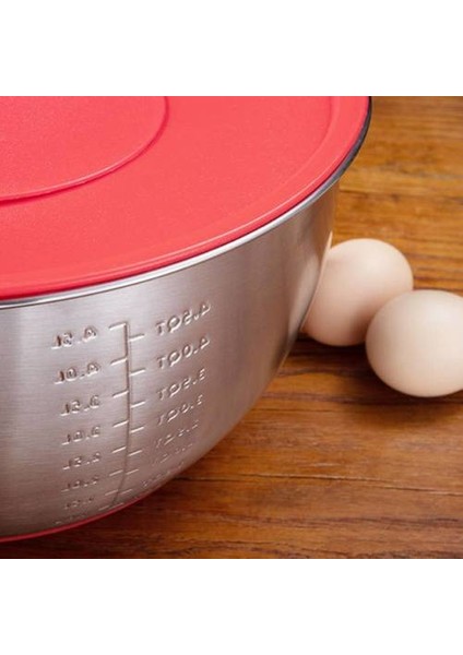 2pcs Paslanmaz Çelik Kalınlaştırılmış Yumurta Çırpıcı Kase, Salatalı Salata Pişirme Kasesi ile Renkli Silikon Altlı (Yurt Dışından) fırsatları