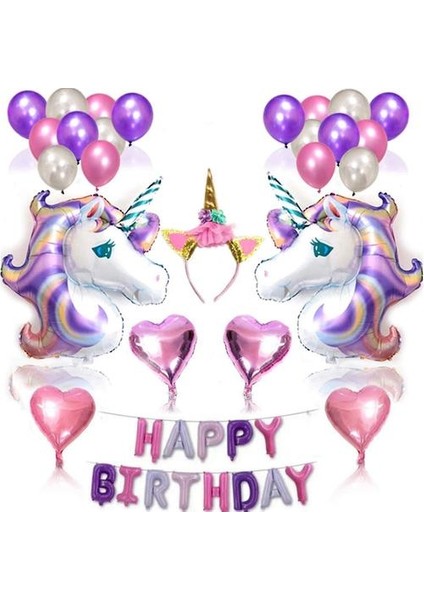 Unicorn Balonlar 38 Adet Unicorn Parti Dekorasyonu Unicorn Doğum Günü Dekorasyonu Unicorn Doğum Günü Partisi (Yurt Dışından)