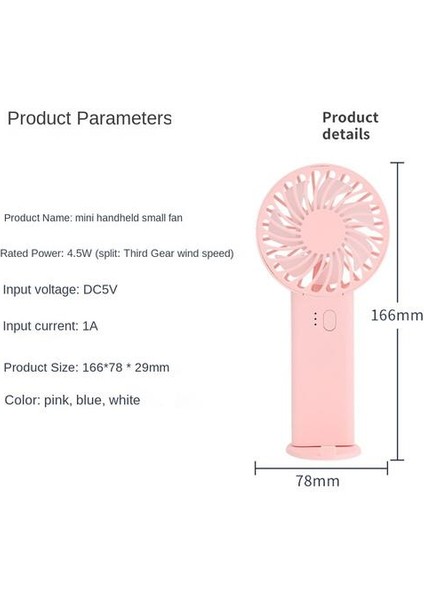 800 Mah Plastik El Fanı (Yurt Dışından)