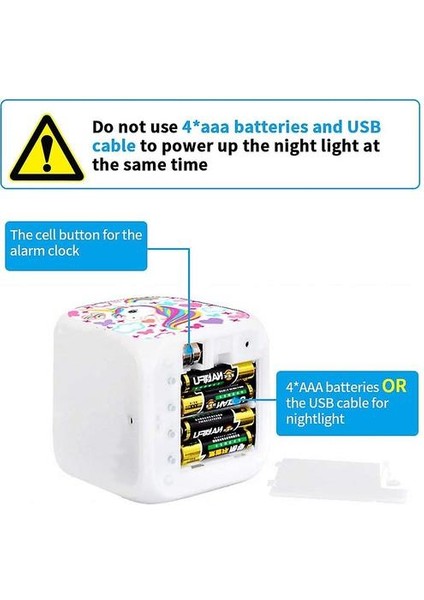 Unicorn Dijital Çalar Saatler, LED Gece Parlayan Küp LCD Saat (Yurt Dışından)
