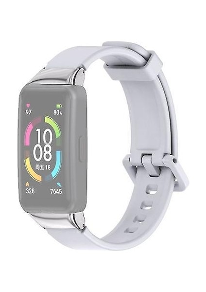 Huawei Band 6 / Honor Band 6 Için Evrensel Nefes Alabilen Silikon Yedek Kayış Kordonlu Saat (Yurt Dışından)