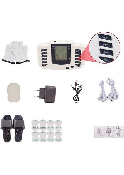 Elektrik Kasları Relax Stimülatörü Terapi, Masajı 16 Pedler Darbe Tens (Ingilizce Terlikler) (Yurt Dışından)