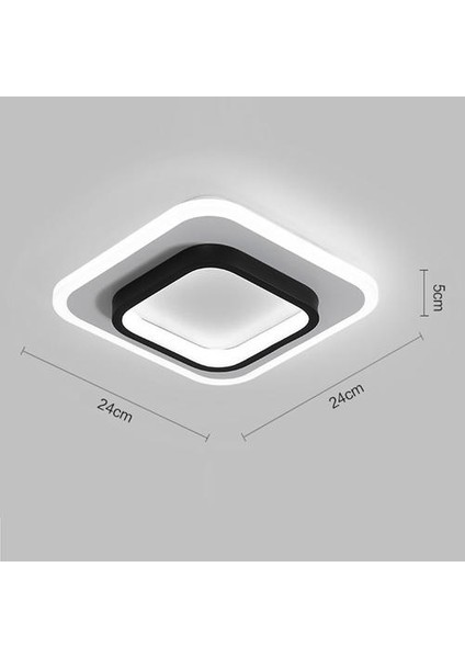 24W LED Üç Renkli Dimmable Kare Tavan Işığı, Yatak Odası Için Grafik Demir Gövde Tavan Işığı, Koridor, Balkon (Yurt Dışından)