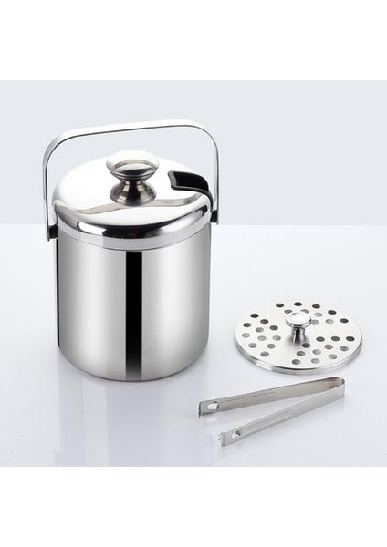 1.3l Çift Duvarlı Buz Kovası Paslanmaz Çelik Buz Küpü Konteyner Buz Göğüs ile Buz Tong ile Klipsi Kapak Depolama ve Bar Soğutucu | Buz Kovaları ve Amp;maşa (Yurt Dışından) fiyatları