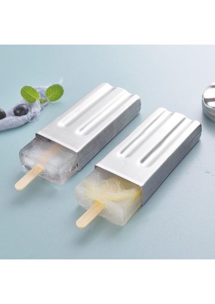 6pcs/raflı Paslanmaz Çelik Dondurma Kalıp, Yuvarlak/kare/seçim Için Karışık, Kolay Serbest Bırakma, Yaz Için Uygun (Yurt Dışından)