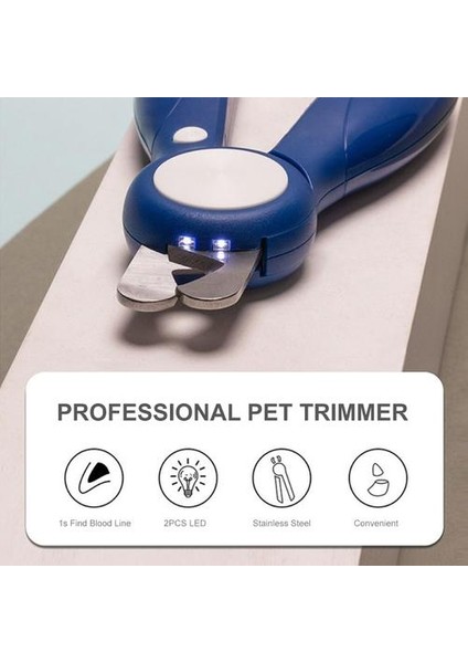 LED Işık ile Pet Tail Clippers Profesyonel Kedi Köpekler Düzeltici Pençeleri Makas Kesme Çiviler Evcil Hayvanlar Bakım Aracı | Köpek Tırnak Makası (Mavi) (Yurt Dışından)