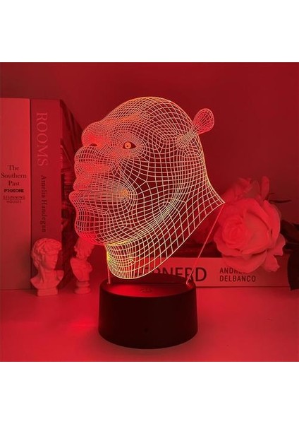 Figürler - Shrek 2 Film Aksiyon Figürü - 3D Illusion LED Shrek Sonsuza Kadar Gece Lambası 7 Renk Değişimi Smart Dokunmatik Kontrol Aydınlatma Oyuncaklar Erkek Çocuk (Yurt Dışından) fırsatları