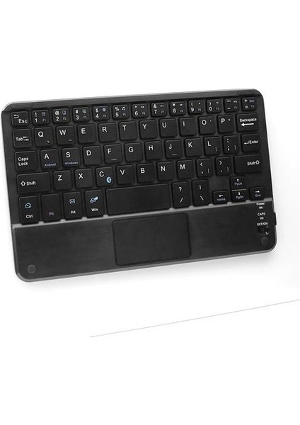 Qwerty 9 Inç Bluetooth Klavye Şarj Edilebilir Ultra Ince Kablosuz Klavye Tablet Klavye Için IPAD Ios Laptop Için Touchpad | Klavye (Yurt Dışından)