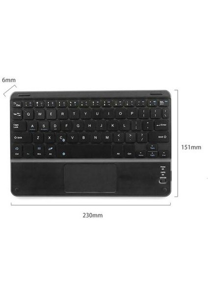 Qwerty 9 Inç Bluetooth Klavye Şarj Edilebilir Ultra Ince Kablosuz Klavye Tablet Klavye Için IPAD Ios Laptop Için Touchpad | Klavye (Yurt Dışından)