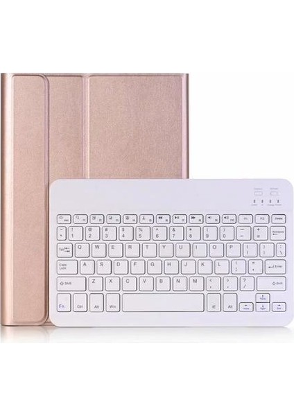 Qwerty iPAD 10.2 2019 Kablosuz Bt3.0 Klavye Kılıfı iPad Koruyucu Kılıf Klavye (Pembe ve Beyaz) (Yurt Dışından)