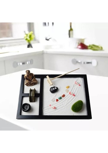 Mini Zen Garden Kum Tepsi Seti 3 Izgaralar Buda Heykelleri Zen Bahçe Seti Kum Köprüsü Ağacı Sandy Beach Mikro Peyzaj El Sanatları | Figürinler ve Amp;minyatürler (Yurt Dışından) indirimleri