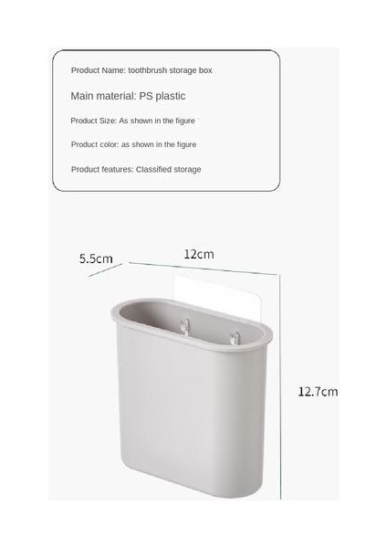 Abs Diş Fırçası Tutucu, Banyo Için Duvara Monte Edilmiş Dikişsiz Çıkartma Diş Fırçası Tutucu (Yurt Dışından)