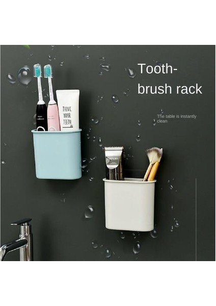 Abs Diş Fırçası Tutucu, Banyo Için Duvara Monte Edilmiş Dikişsiz Çıkartma Diş Fırçası Tutucu (Yurt Dışından)