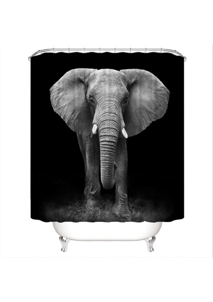 Siyah Backdrop Afrika Fil Leopar Aslan Desen Duş Perdesi Seti Vahşi Hayvan Baskı Banyo Ev Dekor Erkek Hediye Perdeleri | Duş Perdeleri (Yurt Dışından)