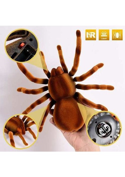 Elektronik Pet Uzaktan Kumanda Simülasyonu Tarantula Gözler Parlatıcı Akıllı Siyah Örümcek Cadılar Bayramı Rc Tricky Prank Korkunç Oyuncak Hediye | Gags ve Amp; Amp;pratik Şakalar (Yurt Dışından)
